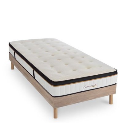  Ensemble matelas &agrave; M&eacute;moire de forme et sommier bois 90x200