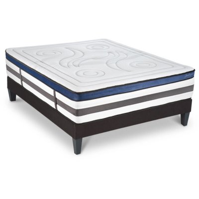 MAISON AUBERTIN Ensemble Matelas &agrave; M&eacute;moire de forme h30cm et sommier gris 180x200