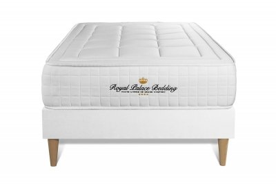 ROYAL PALACE BEDDING Ensemble Matelas &agrave; m&eacute;moire de forme maxi &eacute;paisseur Balmoral 90x190 sommier KIT blanc
