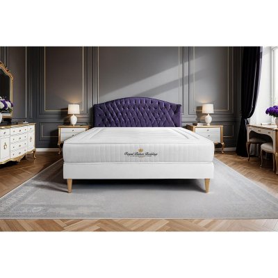 ROYAL PALACE BEDDING Ensemble matelas &agrave; m&eacute;moire de forme Nottingham 140x200 sommier KIT blanc