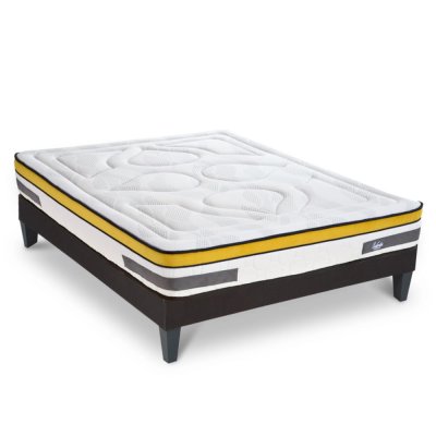 MAISON AUBERTIN Ensemble Matelas &agrave; Ressorts ensach&eacute;s sommier gris 160x200