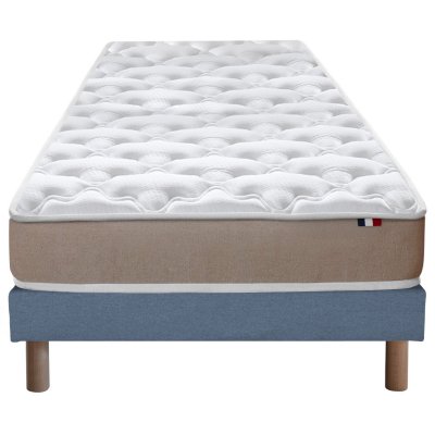 GENERIQUE Ensemble matelas accueil latex 3 zones sommier bleu 90x200