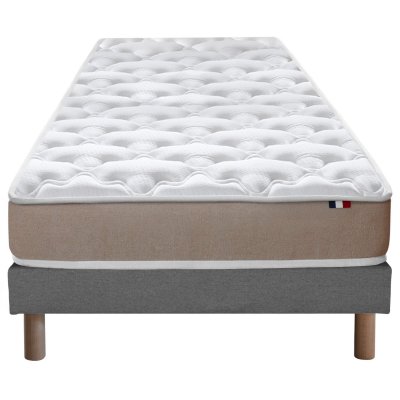 GENERIQUE Ensemble matelas accueil latex 3 zones sommier gris 90x200