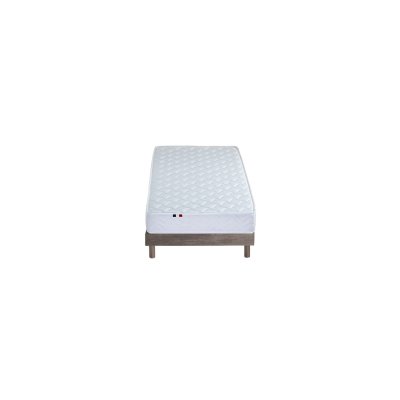 IDLITERIE Ensemble Matelas accueil latex sommier en Kit Ch&ecirc;ne gris 90x190