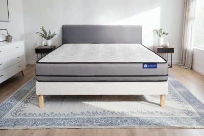 Ensemble matelas ACTIFLEX NIGHT RESSORTS ENSACHES 3 zones de confort sommier KIT blanc