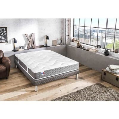 IDLITERIE Ensemble Matelas ep21/22cm 620 ressorts 140x190cm + Sommier