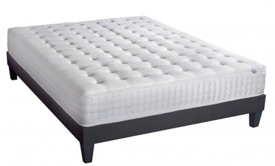 BELLECOUR Ensemble matelas et sommier HESTIA - Blanc - 160 x 200 cm