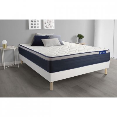 ACTISOM Ensemble matelas M&eacute;moire de forme ACTIMEMO MAX 90x190 cm Maxi &eacute;paisseur 7zones de confort + sommier