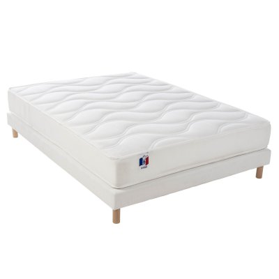 IDLITERIE Ensemble Matelas M&eacute;moire de forme HD + Sommier 160 x 200 cm DIMAIME