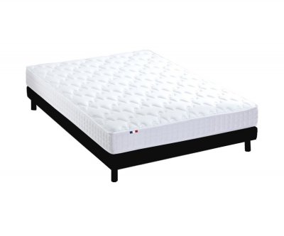 IDLITERIE Ensemble Matelas m&eacute;moire de forme Sommier en Kit Anthracite 160x200