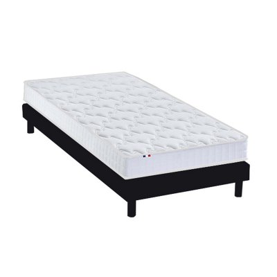 IDLITERIE Ensemble Matelas m&eacute;moire de forme Sommier en Kit Anthracite 90x190