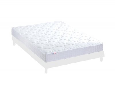 IDLITERIE Ensemble Matelas m&eacute;moire de forme Sommier en Kit Blanc 160x200
