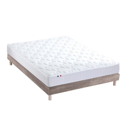  Ensemble Matelas m&eacute;moire de forme Sommier en Kit Ch&ecirc;ne clair 160x200