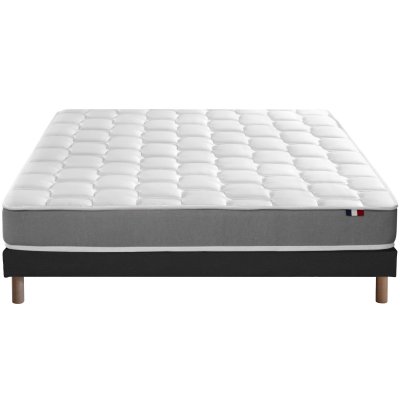 GENERIQUE Ensemble matelas m&eacute;moire forme sommier noir 140x190