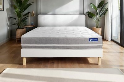 ACTISOM Ensemble matelas Ressorts ensaches ACTIFLEX TOUCH 3 zones de confort sommier KIT blanc