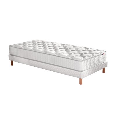 I D LITERIE Ensemble matelas ressorts fermes sommier blanc 90x190