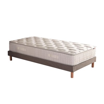 SELENIA Ensemble matelas ressorts sommier gris 90x190