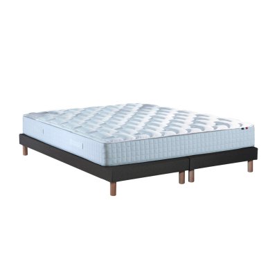 SELENIA Ensemble matelas ressorts sommier noir 190x200