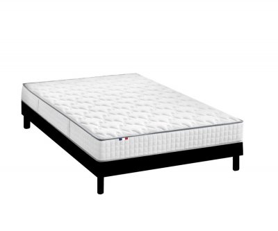 IDLITERIE Ensemble Matelas Ressorts + Visco Sommier en Kit Anthracite 160x200