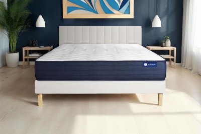 ACTISOM Ensemble Matelas Sommier 160x200 cm - Sommier Blanc (en kit) - Actiflex Life