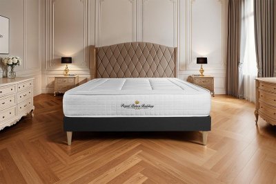 ROYAL PALACE BEDDING Ensemble matelas sommier Balmoral 140 x 200 cm - Couleur : Noir - Noir