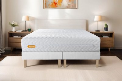 SEPTNUITS Ensemble Memo bio M&eacute;moire de forme Double sommiers Blanc
