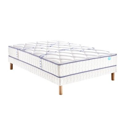 MERINOS Ensemble  matelas joystic ressorts sommier pieds 140x190