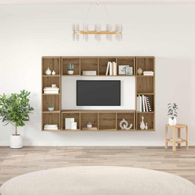 VIDAXL Ensemble Meuble Tv 4 Pcs Marron 37 X 37 X 142,5 Cm 