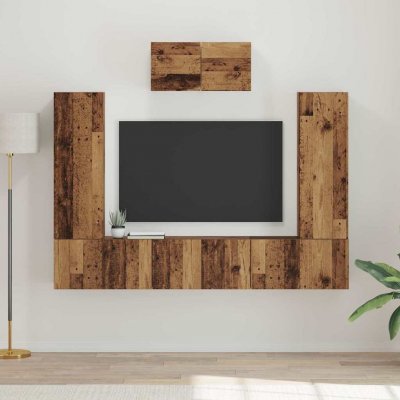 VIDAXL Ensemble Meuble Tv 7 Pcs Bois Ancien Bois D'ing&eacute;nierie 