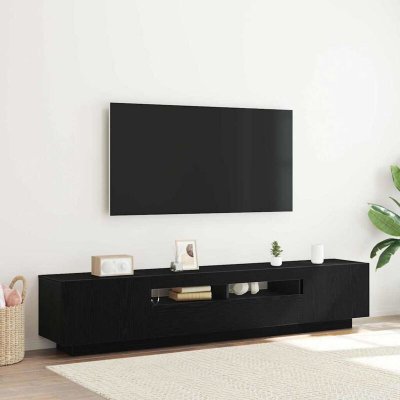 VIDAXL Ensemble Meuble Tv Montage Mural 2 Pcs Noir 200 X 35 X 40 Cm 