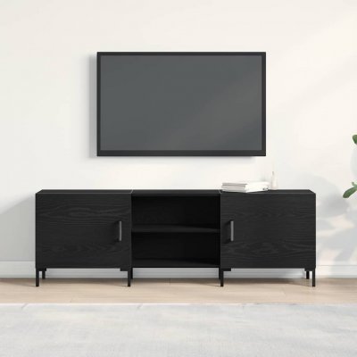 VIDAXL Ensemble Meuble Tv Montage Mural Ch&ecirc;ne Noir 150 X 30 X 50 Cm 