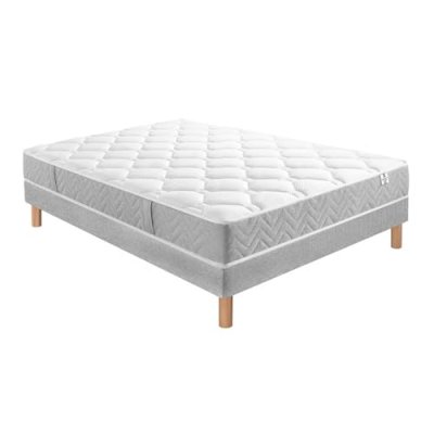 DOUCES NUITS Ensemble Morpheo Mousse HR 42g/m3 + Sommier Base Ferme 180x200 avec 2 sommiers