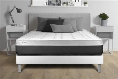 VITALIT Ensemble Mousse &agrave; m&eacute;moire de forme 180x200cm kit Blanc