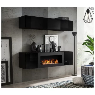 AC DECO Ensemble mural - FLY N - 1 rangement mural - 1 meuble TV - Noir