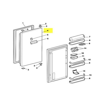 SCHOLTES ENSEMBLE PORTE BLANC/GMB/STYLE 534X1184X pour REFRIGERATEUR  - C00087322