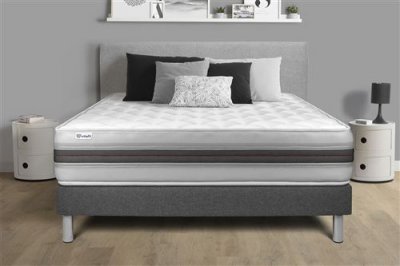 VITALIT Ensemble Sommier Matelas 140x200 VITALMEMO BACK - 25cm - Equilibr&eacute;