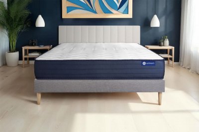 ACTISOM Ensemble sommier matelas 160x200 Actiflex life - 22 cm - Tr&egrave;s ferme - sommier kit gris