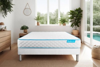BODYCARE Ensemble sommier matelas 160x200 BodyOne Mousse HD micro alv&eacute;ol&eacute; - Tr&egrave;s ferme