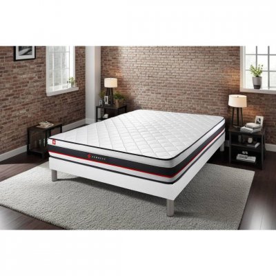 SOMNESS Ensemble sommier + matelas FORM 90&times;200 90 x 200 cm Blanc