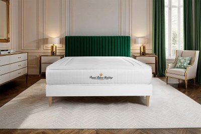 ROYAL PALACE BEDDING Ensemble sommier + matelas LANCASTER ressorts ensach&eacute;s et m&eacute;moire de forme 160x200