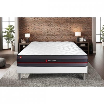 SOMNESS Ensemble sommier + matelas REGEN &agrave; m&eacute;moire de forme 90x190