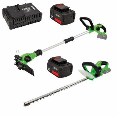 OXEO Ensemble Special Coupe Easy Full : Coupe Bordure/Taille haie avec 2 Batteries 4A et Chargeur 4A