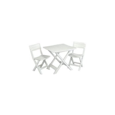 Ensemble table et chaises Camping - Pour 2 personnes - Blanc