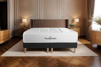 ROYAL PALACE BEDDING Ensemble Windsor Ressorts ensach&eacute;s et m&eacute;moire de forme Double sommiers Noir