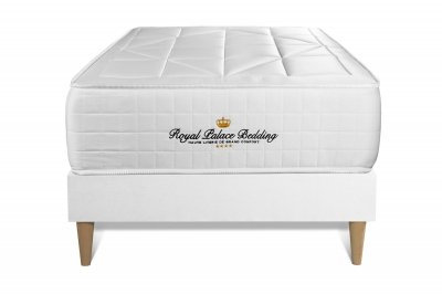 ROYAL PALACE BEDDING Ensemble Windsor Ressorts ensach&eacute;s et m&eacute;moire de forme Sommier Blanc