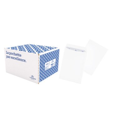LA COURONNE Enveloppe  v&eacute;lin blanche 176x250 90G- Boite de 500 pochettes