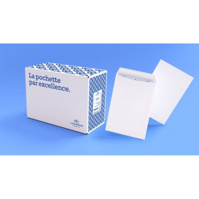 LA COURONNE Enveloppe  v&eacute;lin blanche C4 229x324 90G - Boite de 250 pochettes