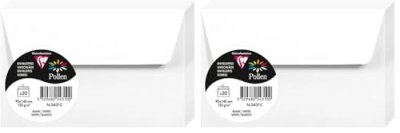 CLAIREFONTAINE Enveloppe Pollen - 120 g - format 90 x 140 mm - paquet de 20 - blanc
