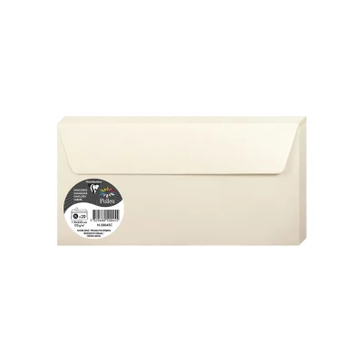 CLAIREFONTAINE Enveloppe pollen DL 120g ivoire irise Paquet de 20