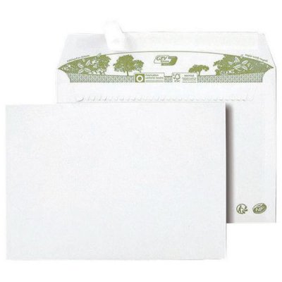 GPV Enveloppes Blanches Recycl&eacute;es C5 80g Sans Fen&ecirc;tre Nf Fsc-r